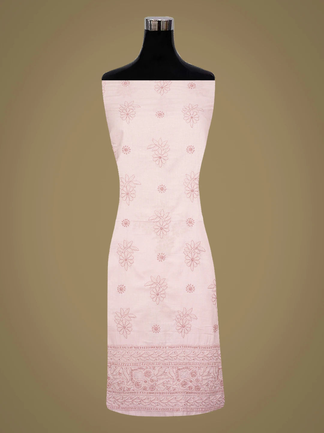 Ada Hand Embroidered Lavender Cotton Lucknowi Chikankari Unstitched Kurta Piece 01A735436