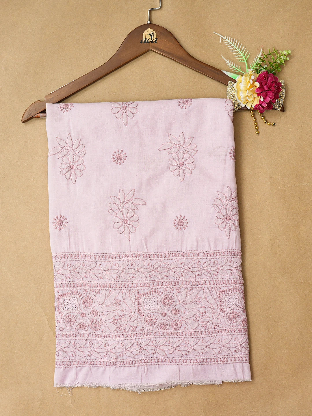 Ada Hand Embroidered Lavender Cotton Lucknowi Chikankari Unstitched Kurta Piece 01A735436