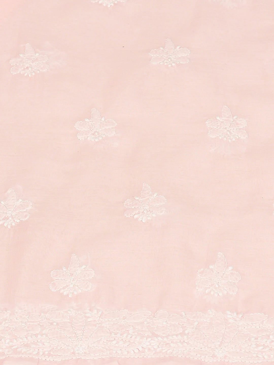 Ada Hand Embroidered Pink Cotton Lucknowi Chikankari Unstitched Kurta Piece 01A772794