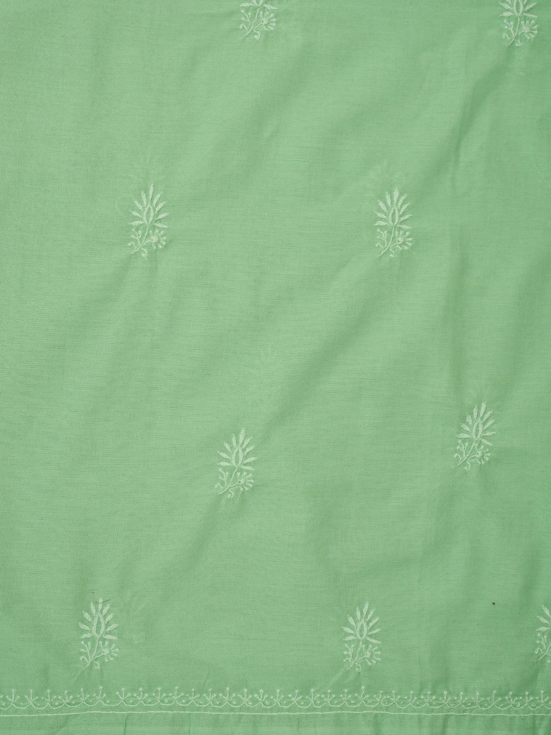 Ada Hand Embroidered Light Green Cotton Lucknowi Chikankari Unstitched Suit Set 01A773549