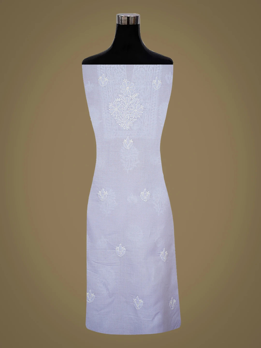 Ada Hand Embroidered Mauve Cotton Lucknowi Chikankari Unstitched Kurta Piece 01A772824