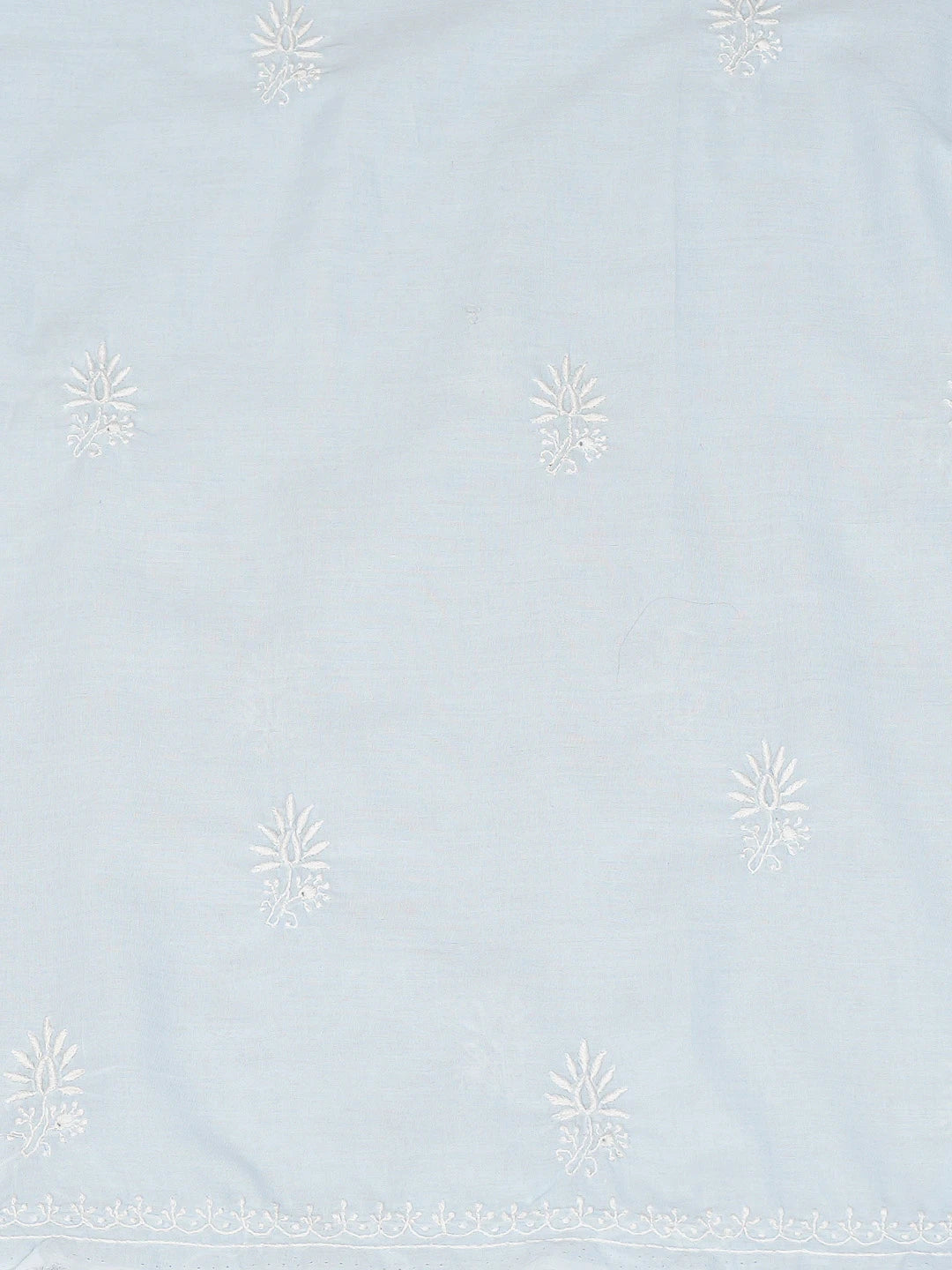 Ada Hand Embroidered Sky Blue Cotton Lucknowi Chikankari Unstitched Suit Piece 01A773561