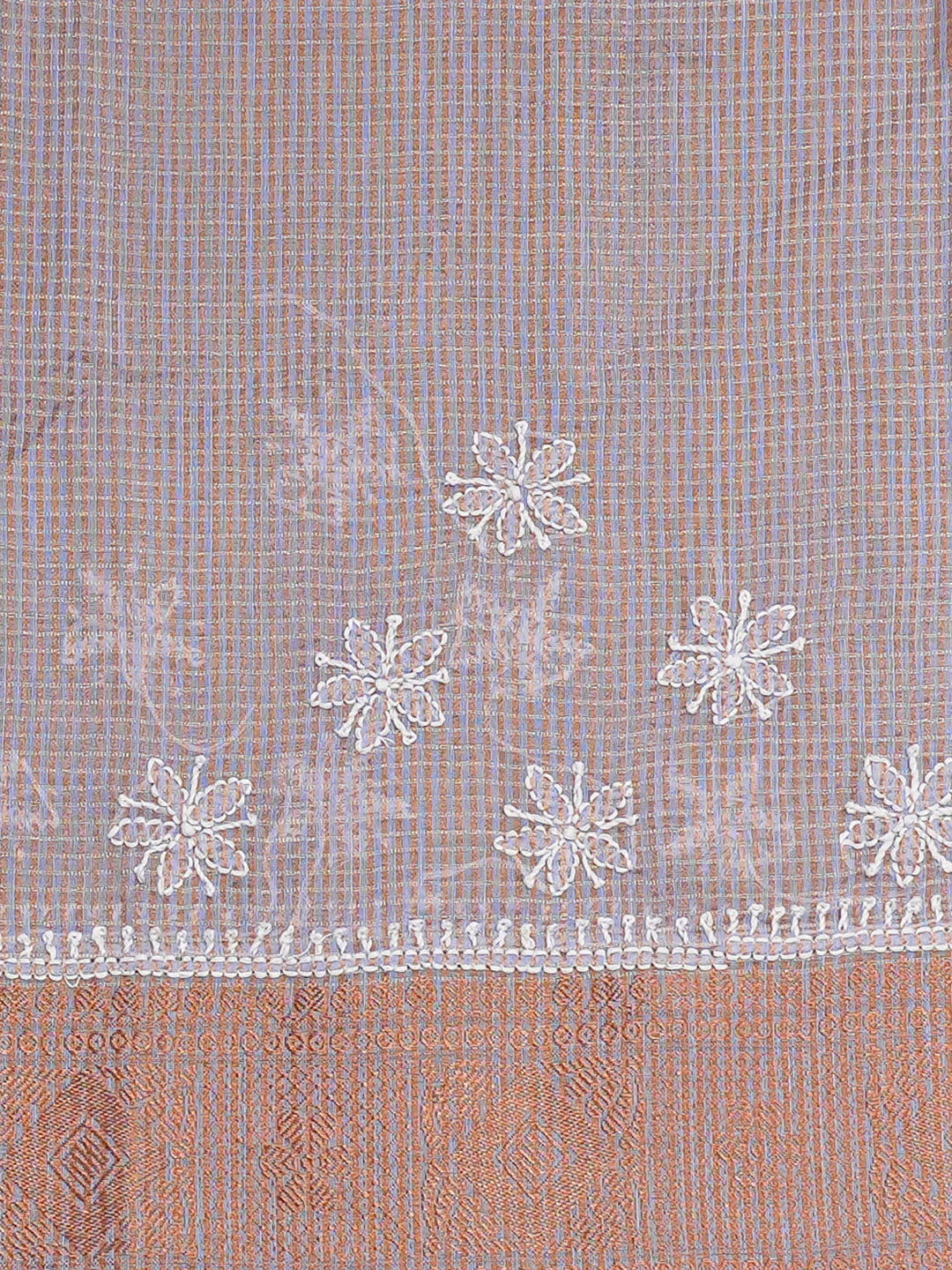 Ada Hand Embroidered Mauve Chanderi Lucknowi Chikankari Saree and Blouse 01A776525
