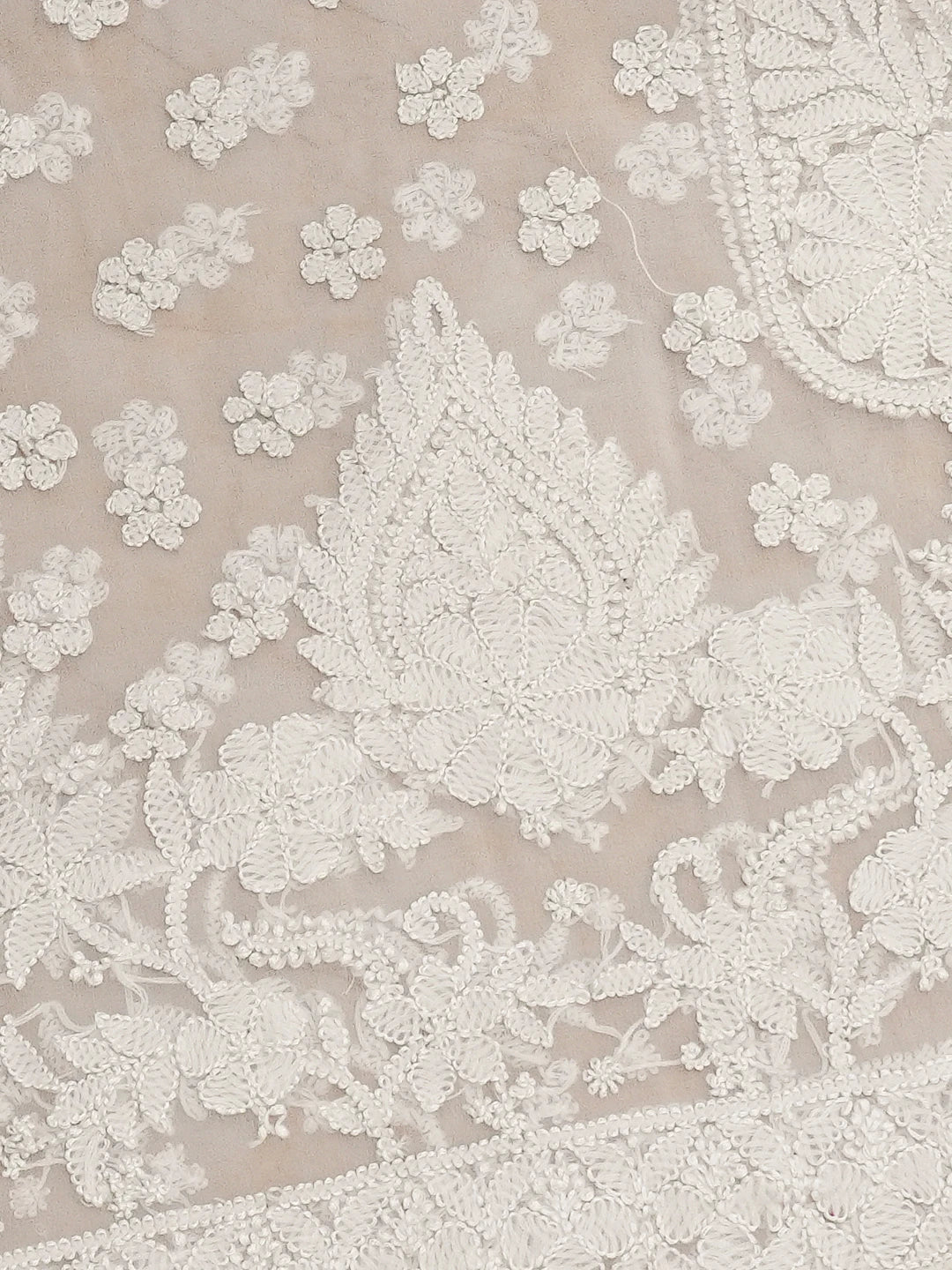 Ada Hand Embroidered Light Pink Georgette Lucknowi Chikankari Saree and Blouse 01A782770