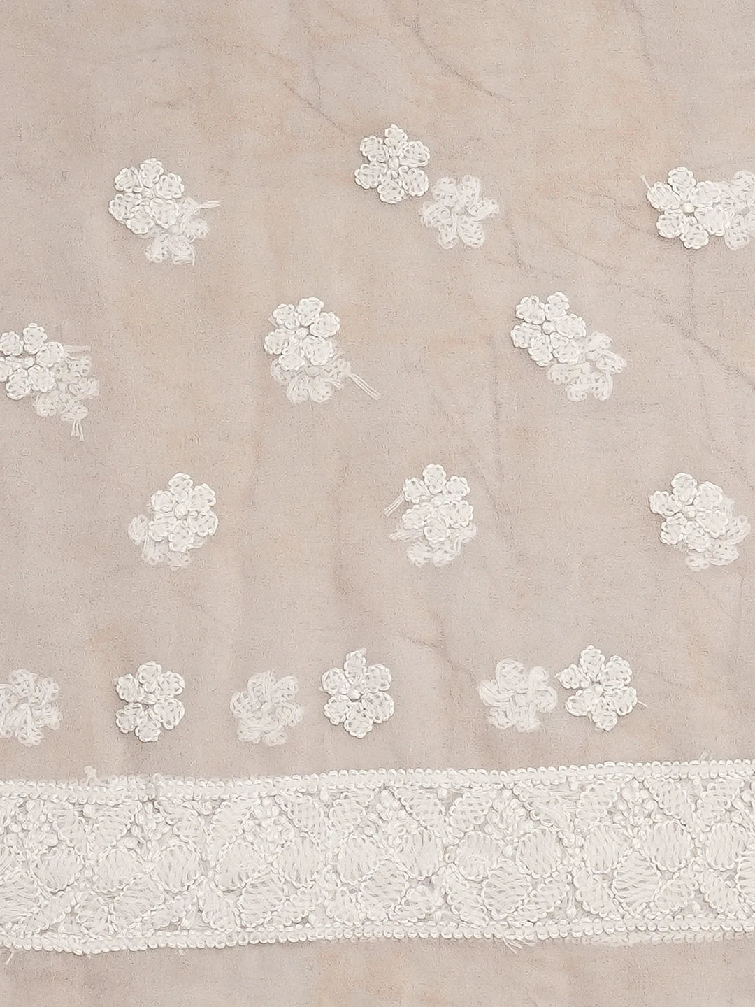 Ada Hand Embroidered Light Pink Georgette Lucknowi Chikankari Saree and Blouse 01A782770