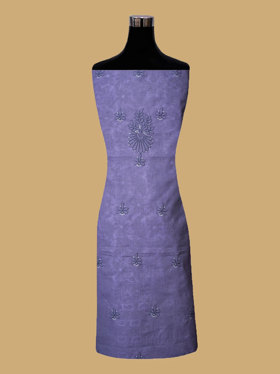 Ada Hand Embroidered Mauve Cotton Lucknowi Chikankari Unstitched Suit Piece 01A782861