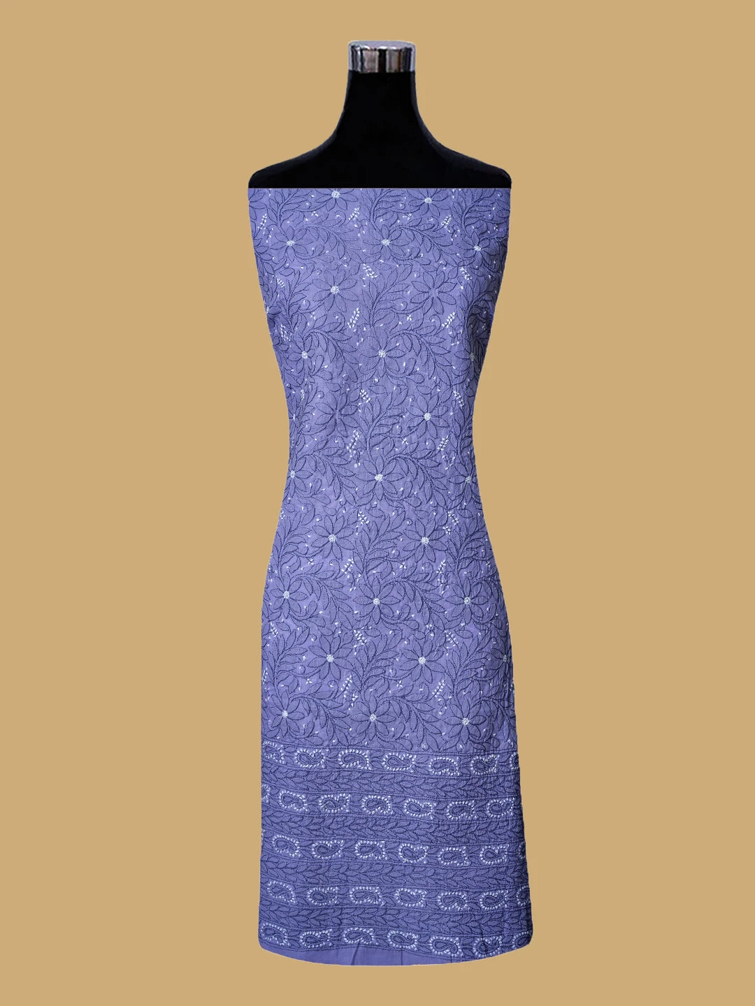 Ada Hand Embroidered Mauve Cotton Lucknowi Chikankari Unstitched Suit Piece 01A782861