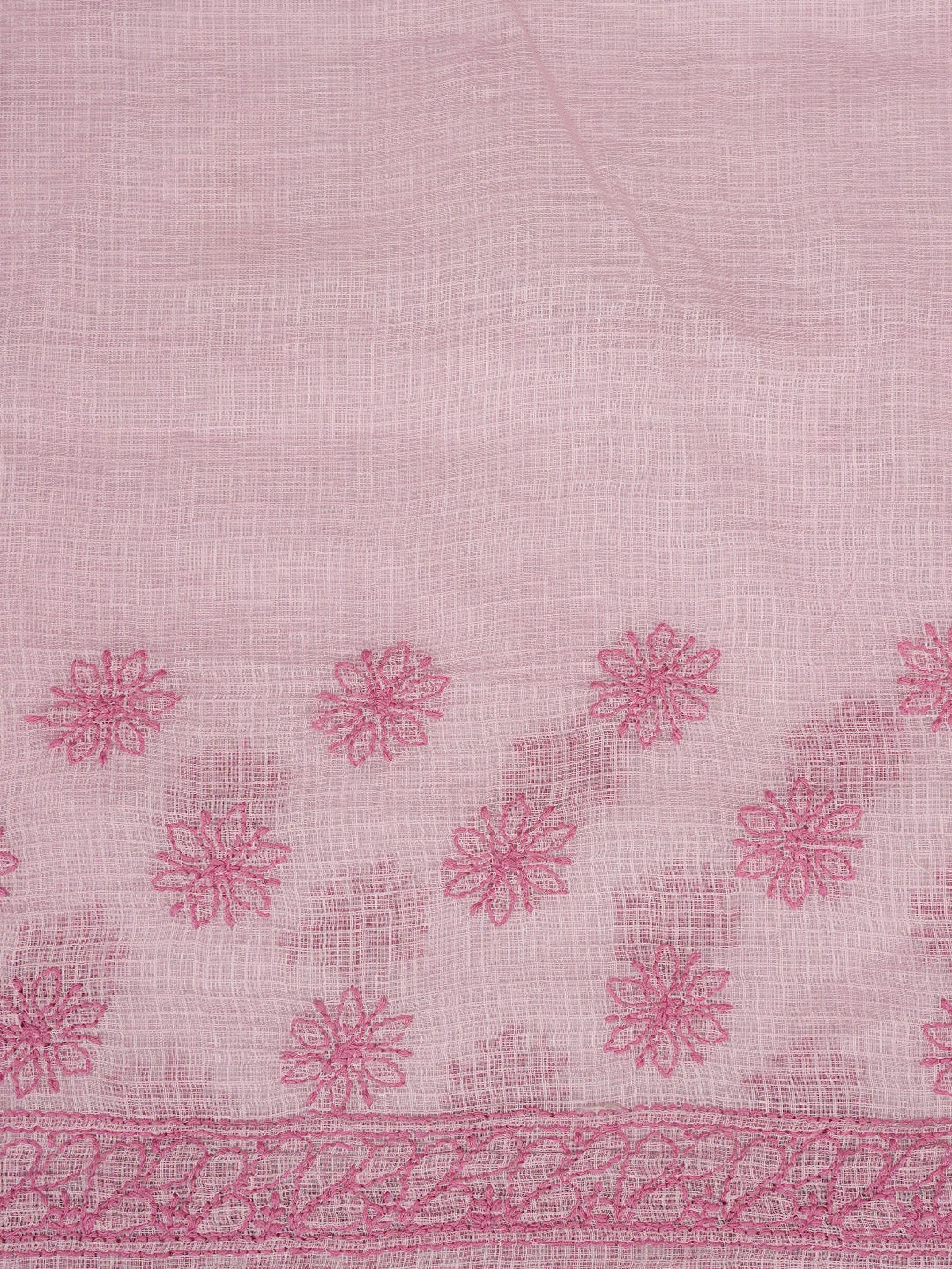 Ada Hand Embroidered Pink Kota Lucknowi Chikankari Saree and Blouse 01A778066
