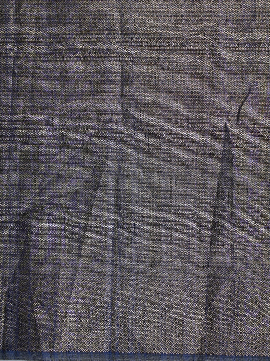 Ada Hand Embroidered Blue Chanderi Lucknowi Chikankari Saree With Blouse 01A757928