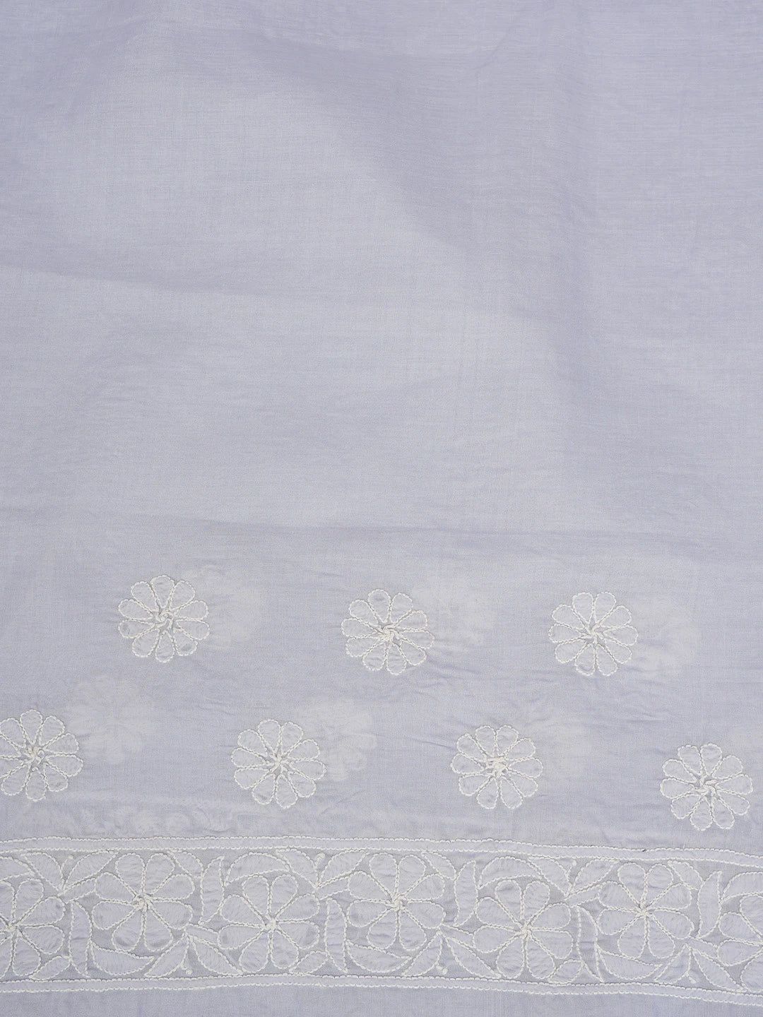 Ada Hand Embroidered Mauve Cotton Lucknowi Chikankari Saree and Blouse 01A744334