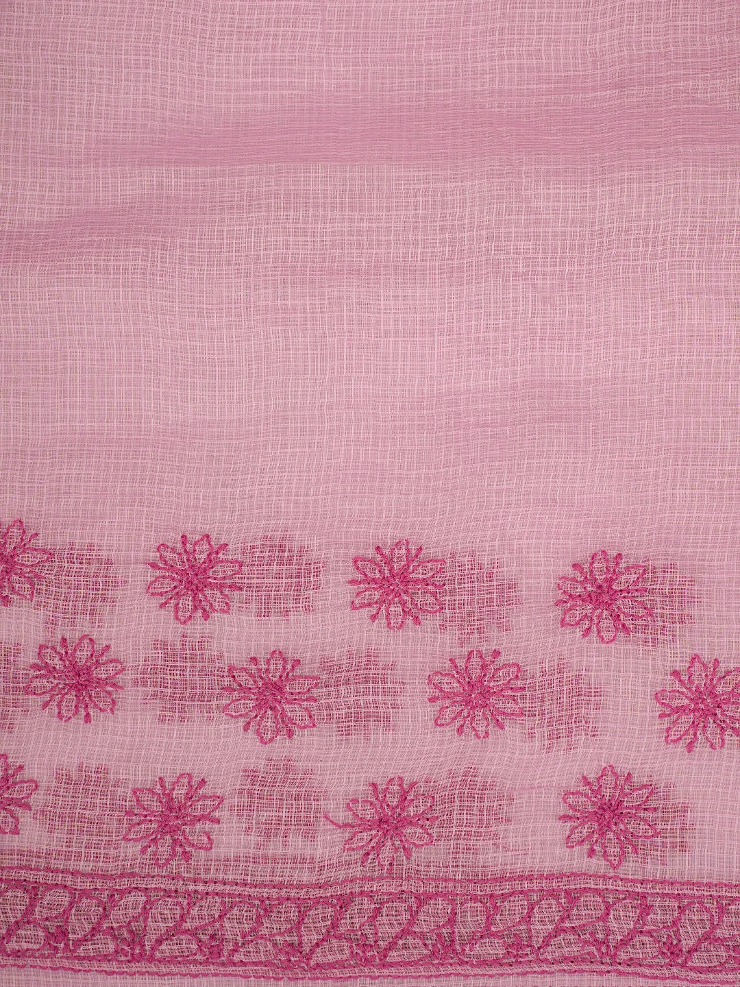 Ada Hand Embroidered Pink Kota Lucknowi Chikankari Saree and Blouse 01A778067
