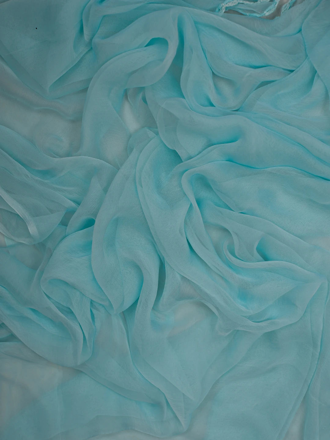 Ada Hand Embroidered Sky Blue Muslin Lucknowi Chikankari Unstitched Suit Piece With Cutdana Work 01A788653