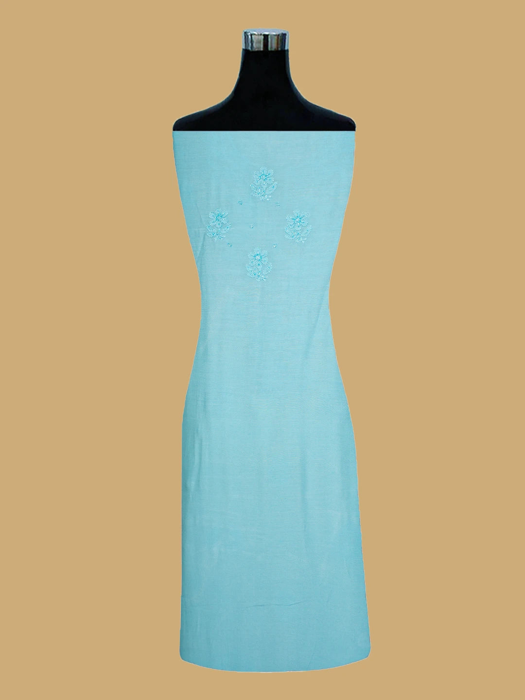 Ada Hand Embroidered Sky Blue Muslin Lucknowi Chikankari Unstitched Suit Piece With Cutdana Work 01A788653