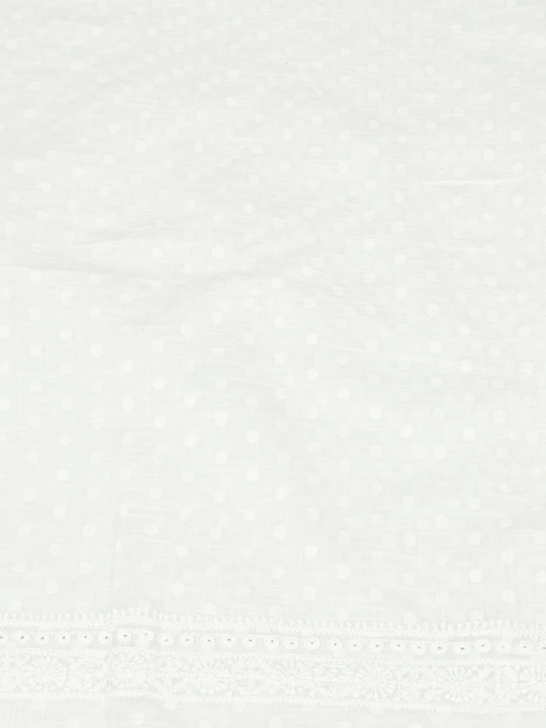 Ada Hand Embroidered White Cotton Lucknowi Chikankari Unstitched Men's Kurta Piece 01A623532