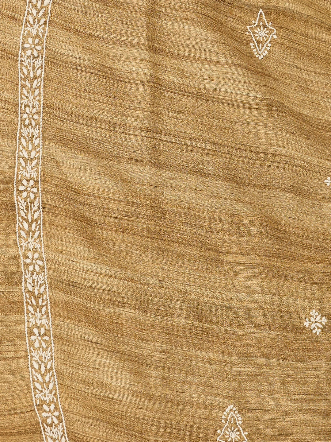 Ada Hand Embroidered Fawn Ghicha Silk Lucknowi Chikankari Unstitched Men's Kurta Piece 01A774868
