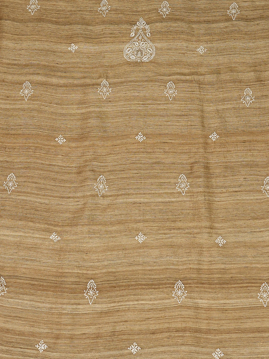 Ada Hand Embroidered Fawn Ghicha Silk Lucknowi Chikankari Unstitched Men's Kurta Piece 01A774868