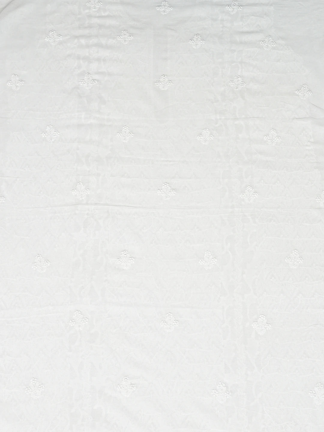 Ada Hand Embroidered White Cotton Lucknowi Chikankari Unstitched Men's Kurta Piece 01A791954
