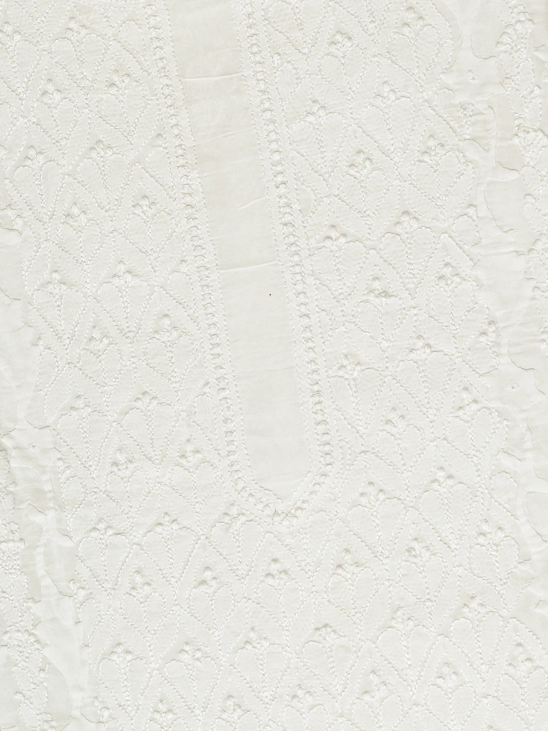 Ada Hand Embroidered White Cotton Lucknowi Chikankari Unstitched Men's Kurta Piece 01A791954