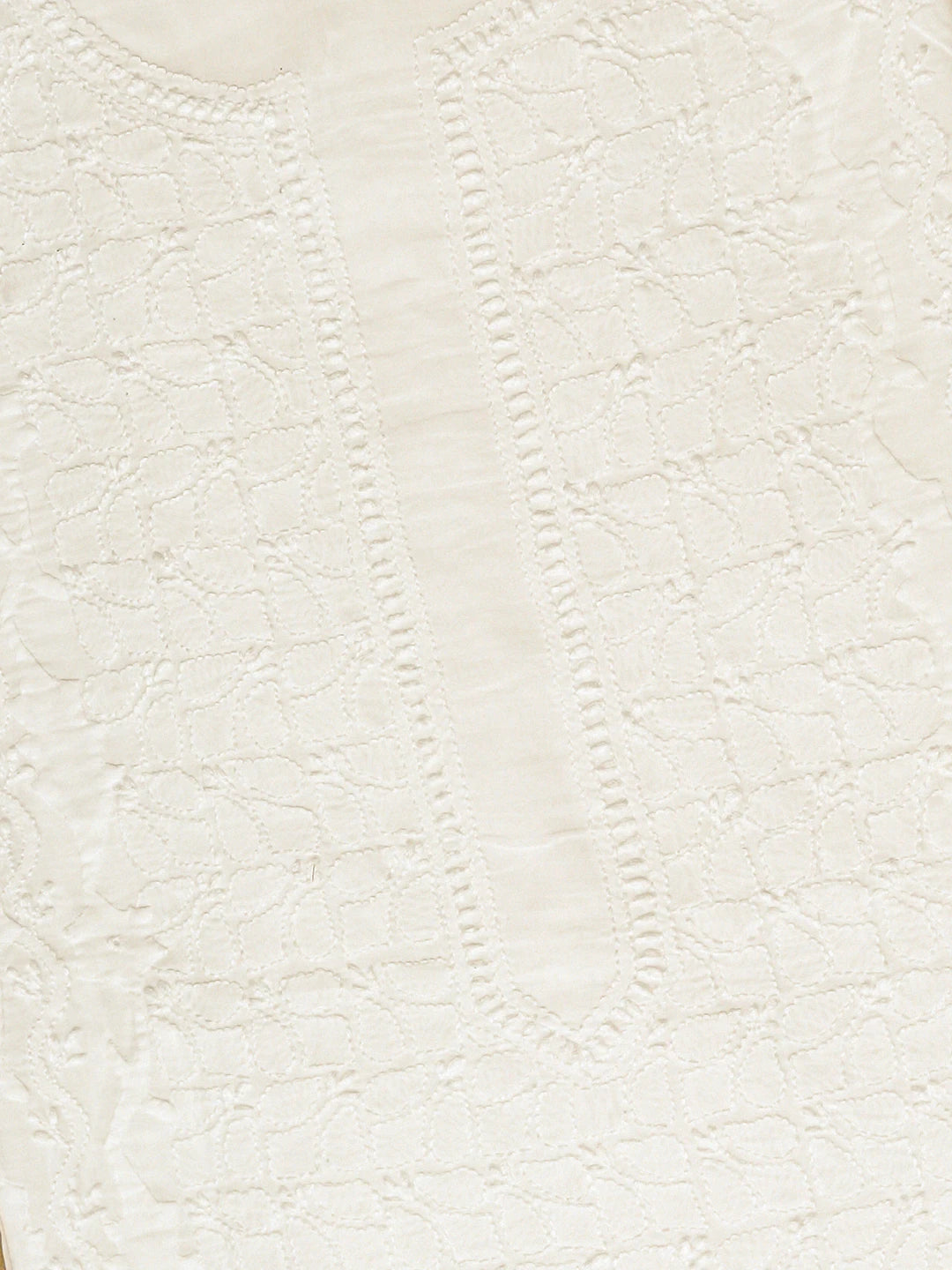 Ada Hand Embroidered White Cotton Lucknowi Chikankari Unstitched Men's Kurta Piece 01A791946