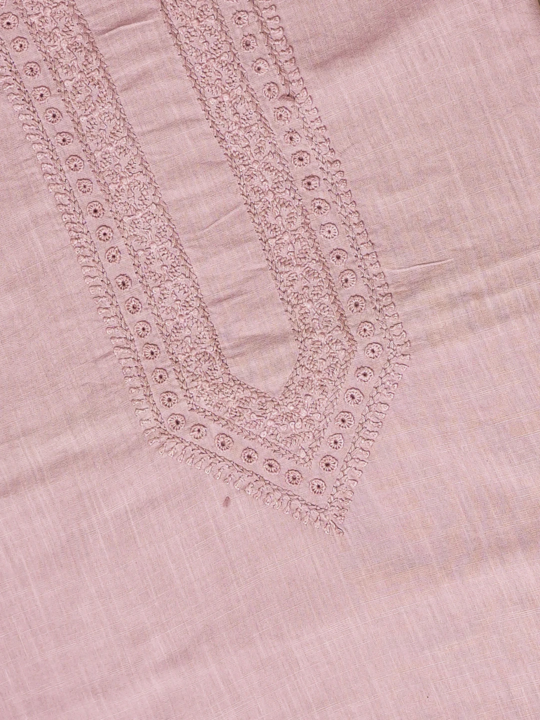 Ada Hand Embroidered Lavender Cotton Lucknowi Chikankari Unstitched Men's Kurta Piece 01A759468