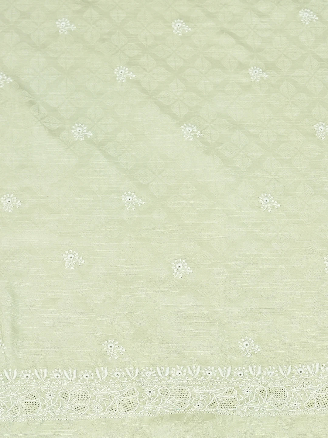 Ada Hand Embroidered Pista Green Linen Lucknowi Chikankari Unstitched Men's Kurta Piece 01A764260