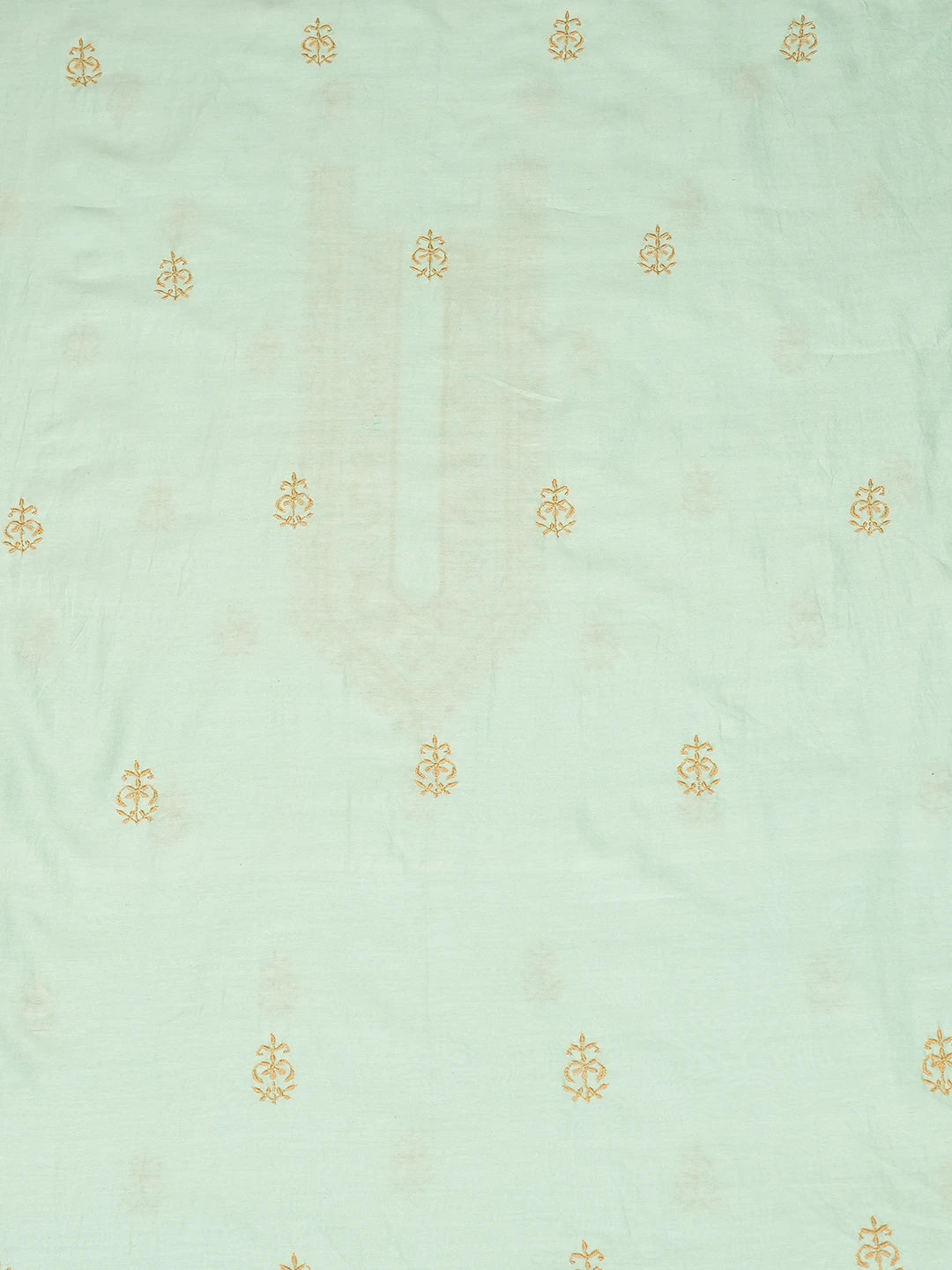 Ada Hand Embroidered Sea Green Chanderi Lucknowi Chikankari Unstitched Men's Kurta Piece 01A781907
