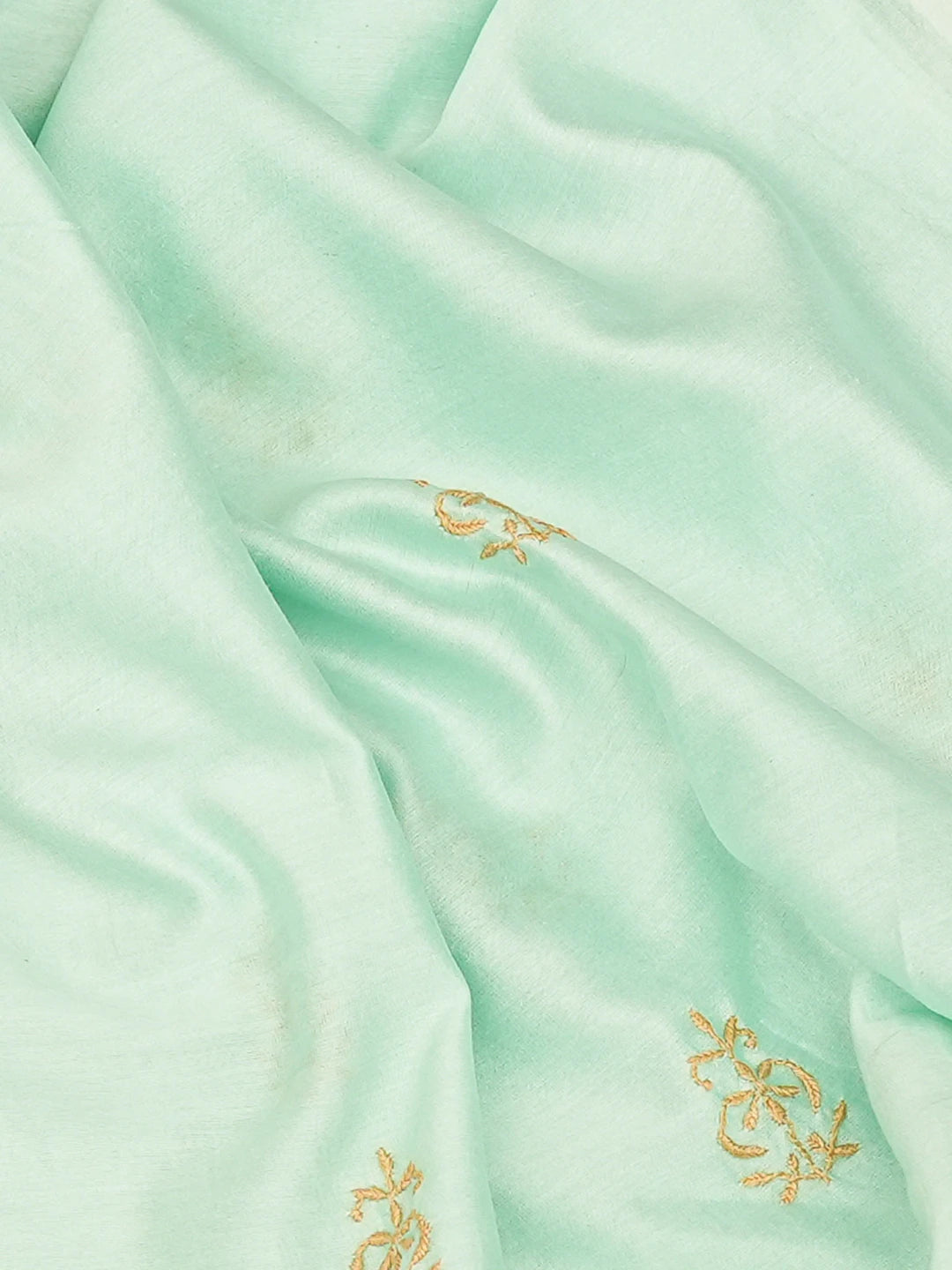 Ada Hand Embroidered Sea Green Chanderi Lucknowi Chikankari Unstitched Men's Kurta Piece 01A781907