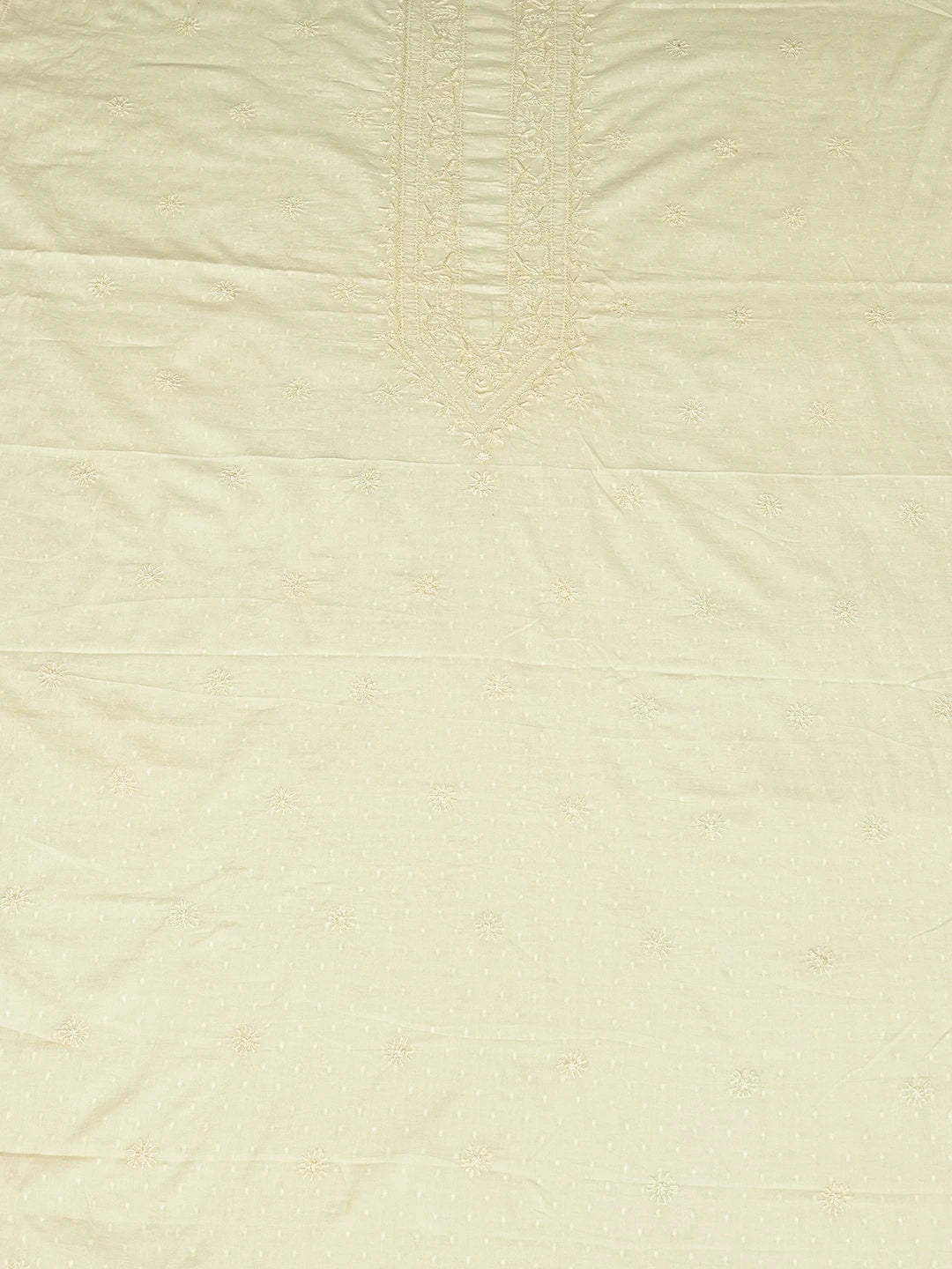 Ada Hand Embroidered Tea Green Cotton Lucknowi Chikankari Unstitched Men's Kurta Piece 01A749152