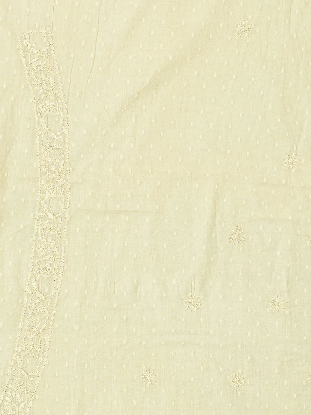 Ada Hand Embroidered Tea Green Cotton Lucknowi Chikankari Unstitched Men's Kurta Piece 01A749152
