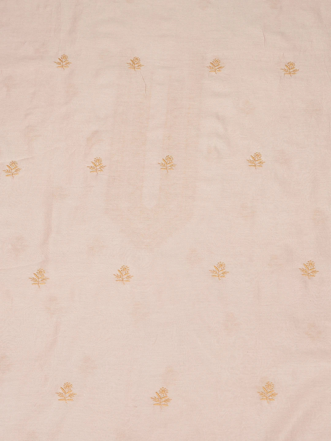 Ada Hand Embroidered Peach Chanderi Lucknowi Chikankari Unstitched Men's Kurta Piece 01A781908