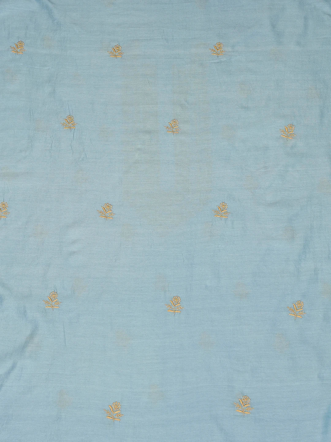 Ada Hand Embroidered Carolina Blue Chanderi Lucknowi Chikankari Unstitched Men's Kurta Piece 01A781910