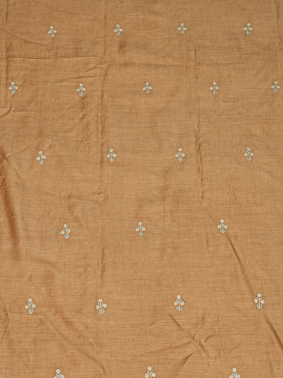 Ada Hand Embroidered Brown Moonga Silk Lucknowi Chikankari Unstitched Men's Kurta Piece 01A790957