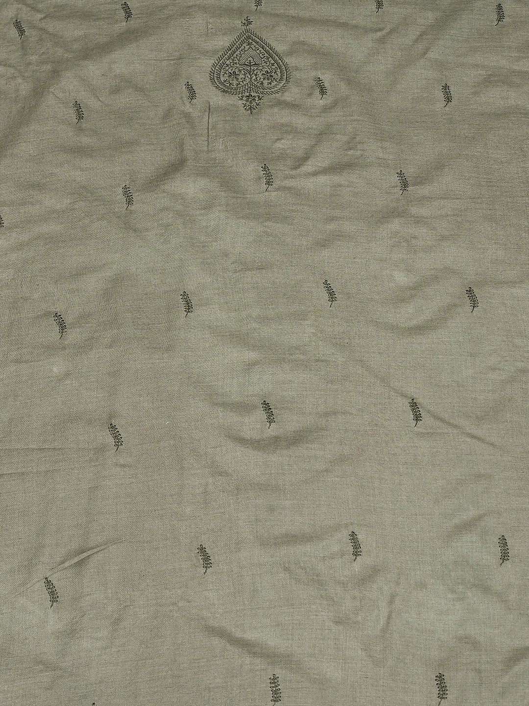 Ada Hand Embroidered Grey Moonga Silk Lucknowi Chikankari Unstitched Men's Kurta Piece 01A790953
