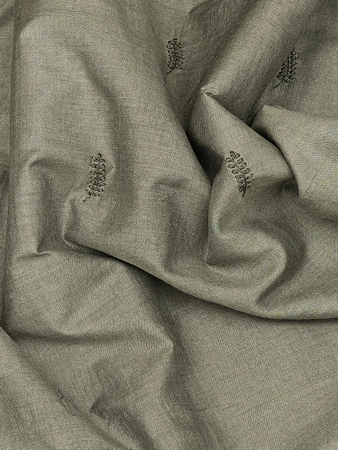 Ada Hand Embroidered Grey Moonga Silk Lucknowi Chikankari Unstitched Men's Kurta Piece 01A790953