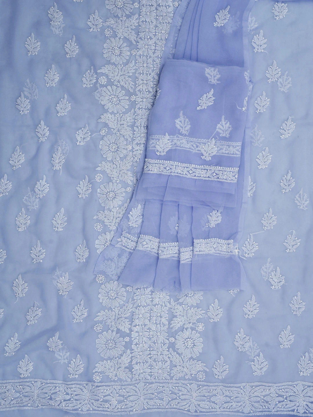 Ada Hand Embroidered Mauve Georgette Lucknowi Chikankari Unstitched Suit Piece 01A793497