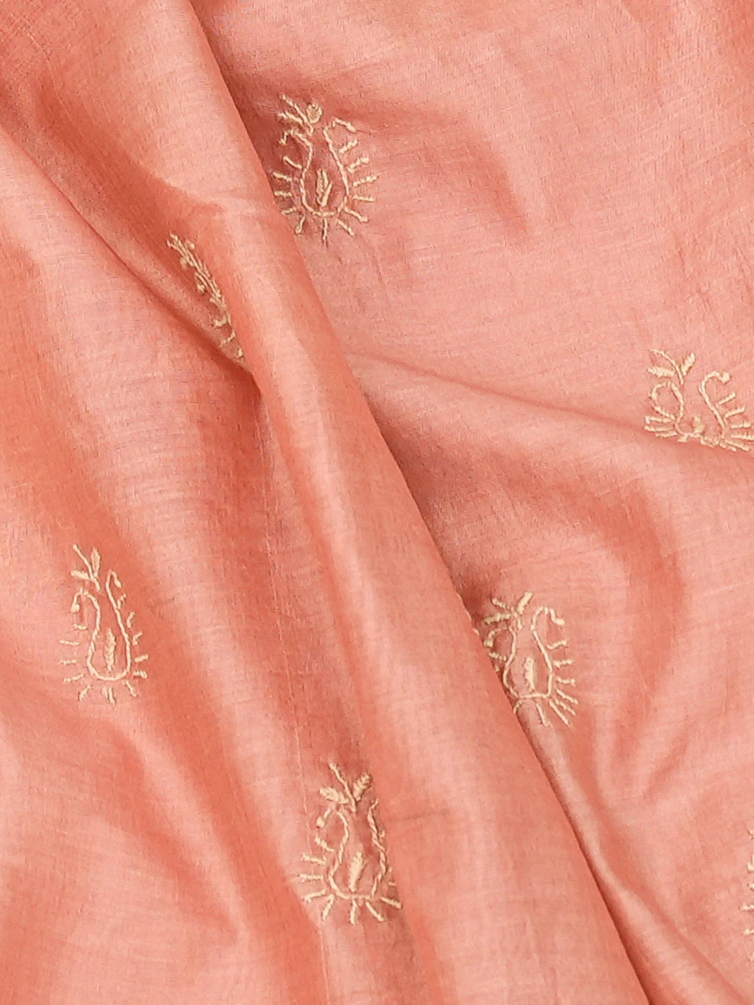 Ada Hand Embroidered Puce Pink Chanderi Lucknowi Chikankari Unstitched Men's Kurta Piece 01A785591
