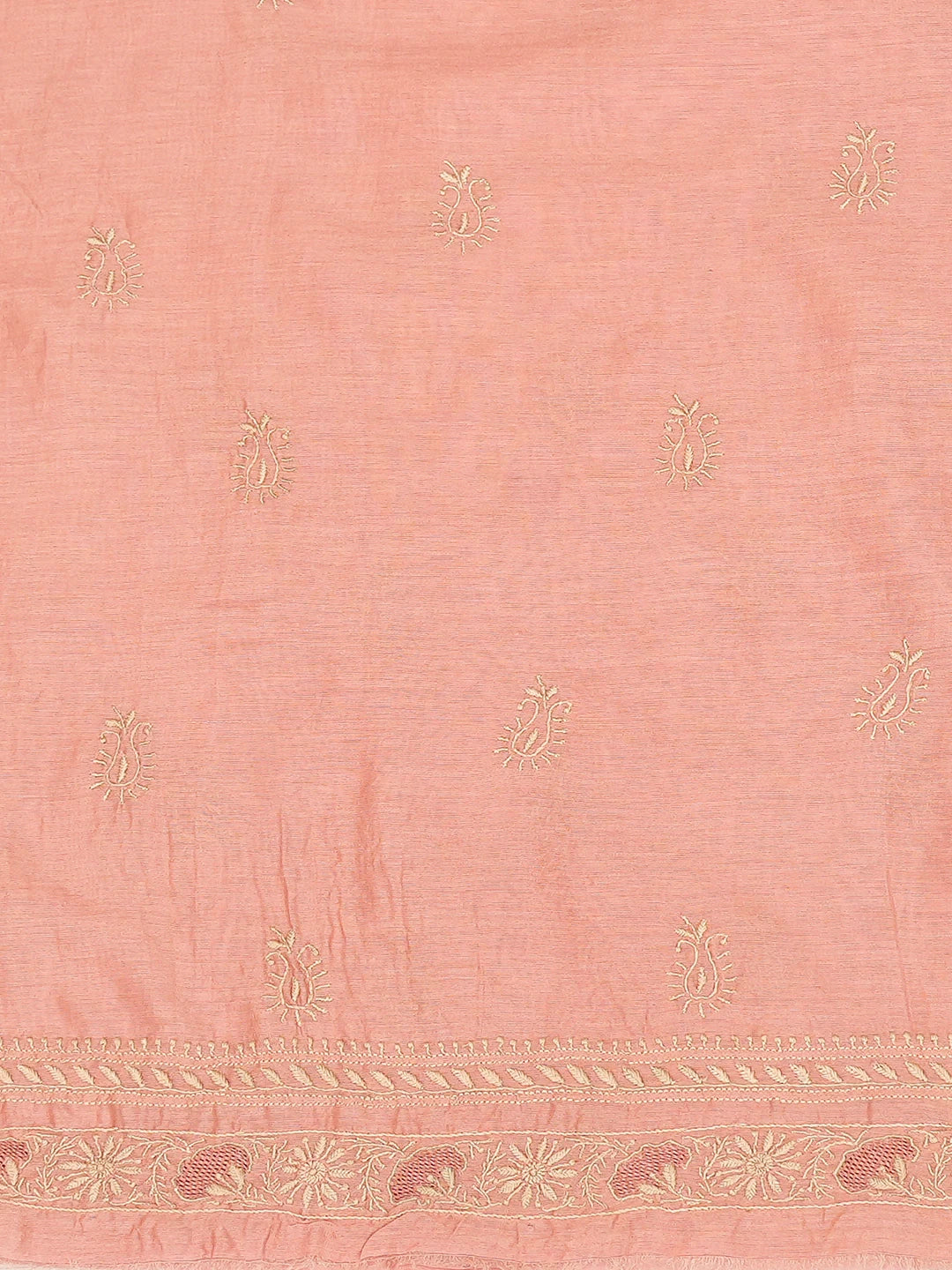 Ada Hand Embroidered Puce Pink Chanderi Lucknowi Chikankari Unstitched Men's Kurta Piece 01A785591