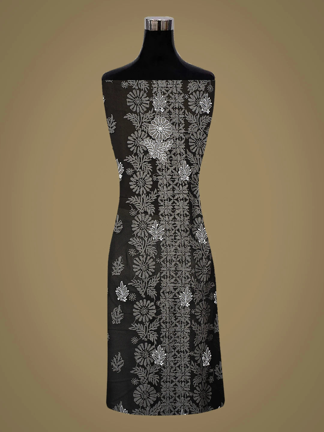 Ada Hand Embroidered Black Georgette Lucknowi Chikankari Unstitched Suit Piece 01A793566