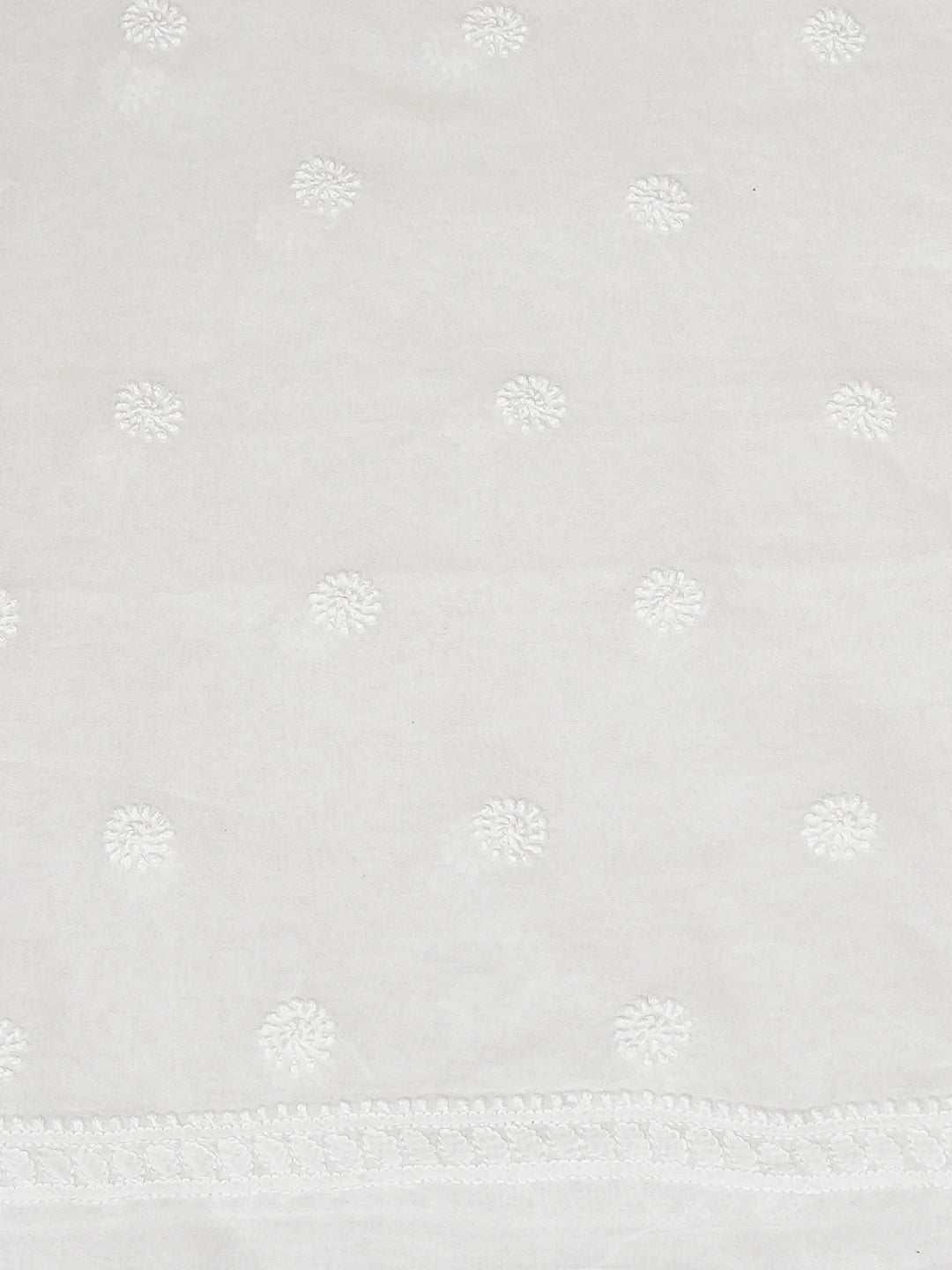 Ada Hand Embroidered White Cotton Lucknowi Chikankari Unstitched Kurta Piece 01A791952