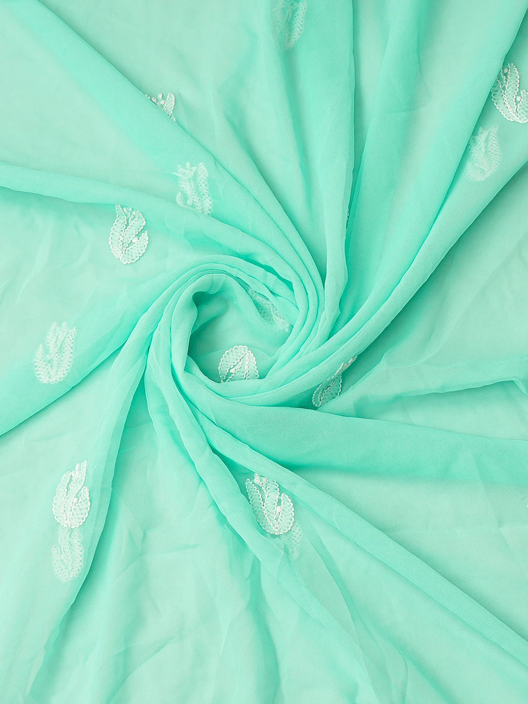 Ada Hand Embroidered Sea Green Georgette Lucknowi Chikankari Unstitched Suit Piece 01A793528