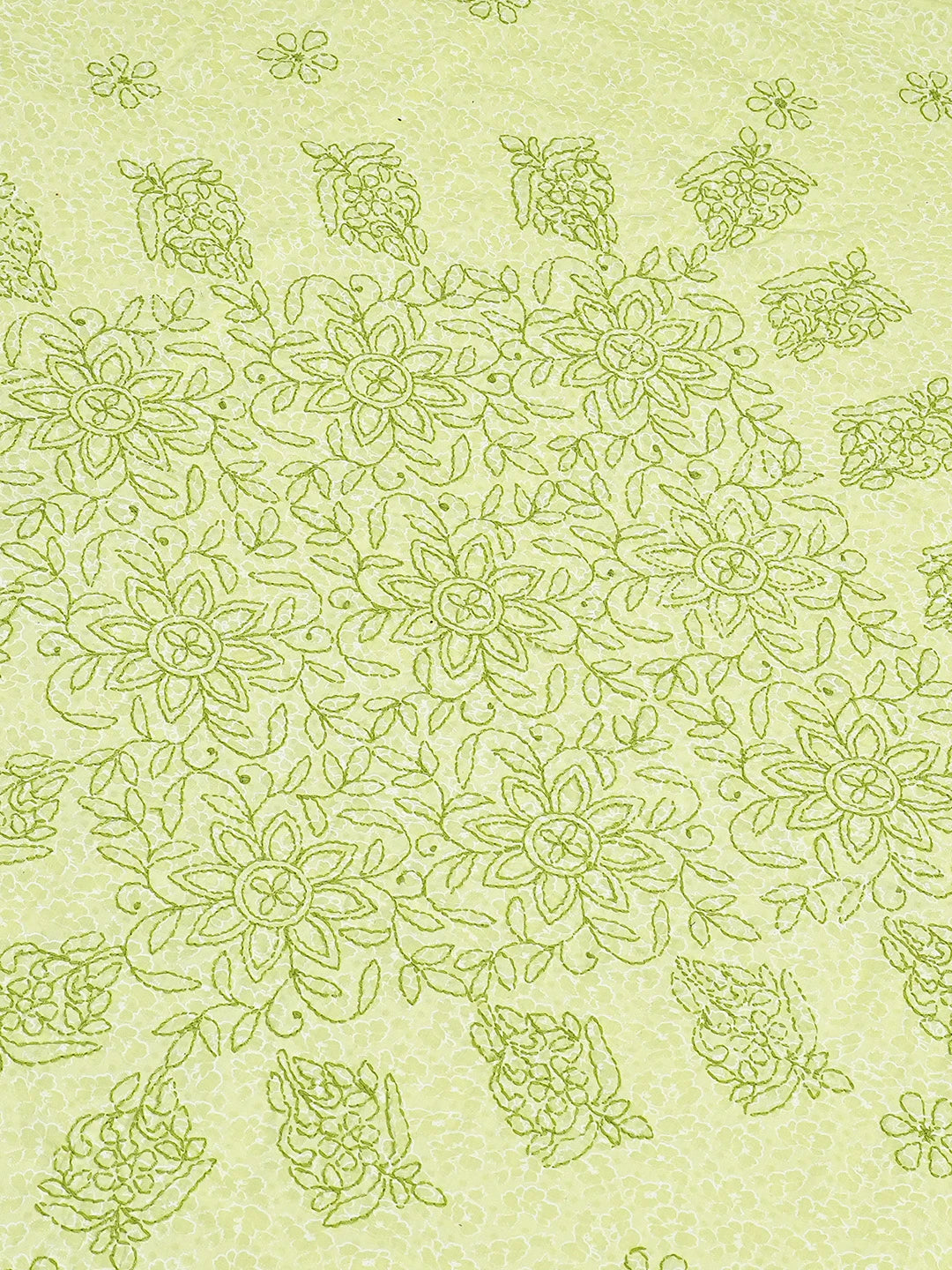 Ada Hand Embroidered Green Cotton Lucknowi Chikankari Bed Sheet With Pillow Cover Set 01A610513