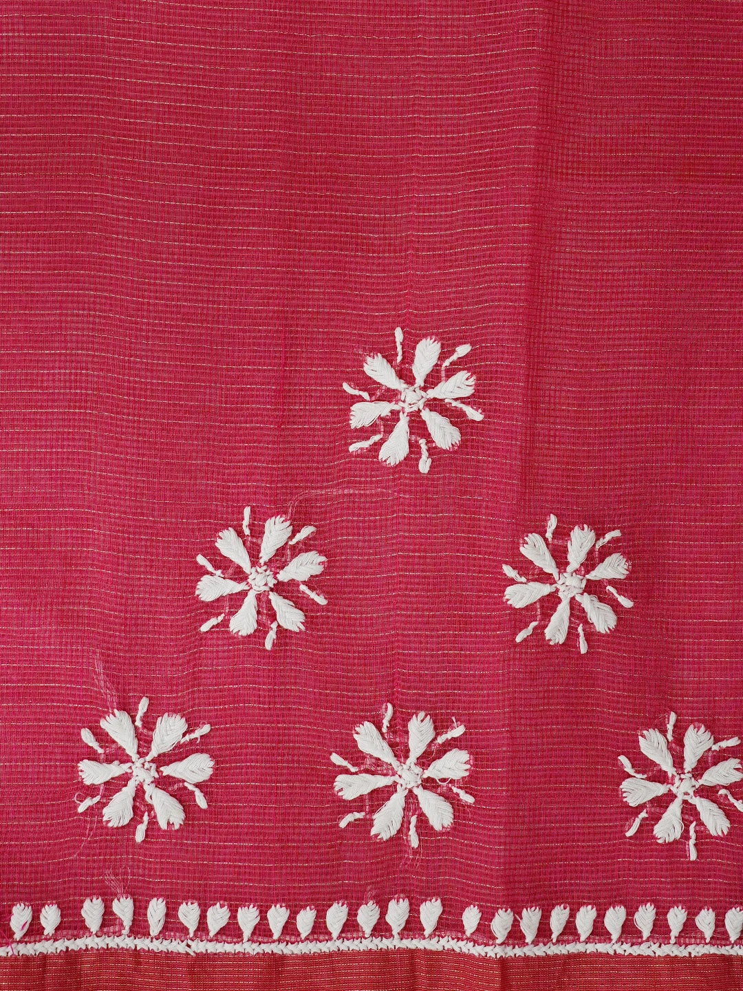 Ada Hand Embroidered Magenta Super Net Lucknowi Chikankari Saree With Blouse 01A777334