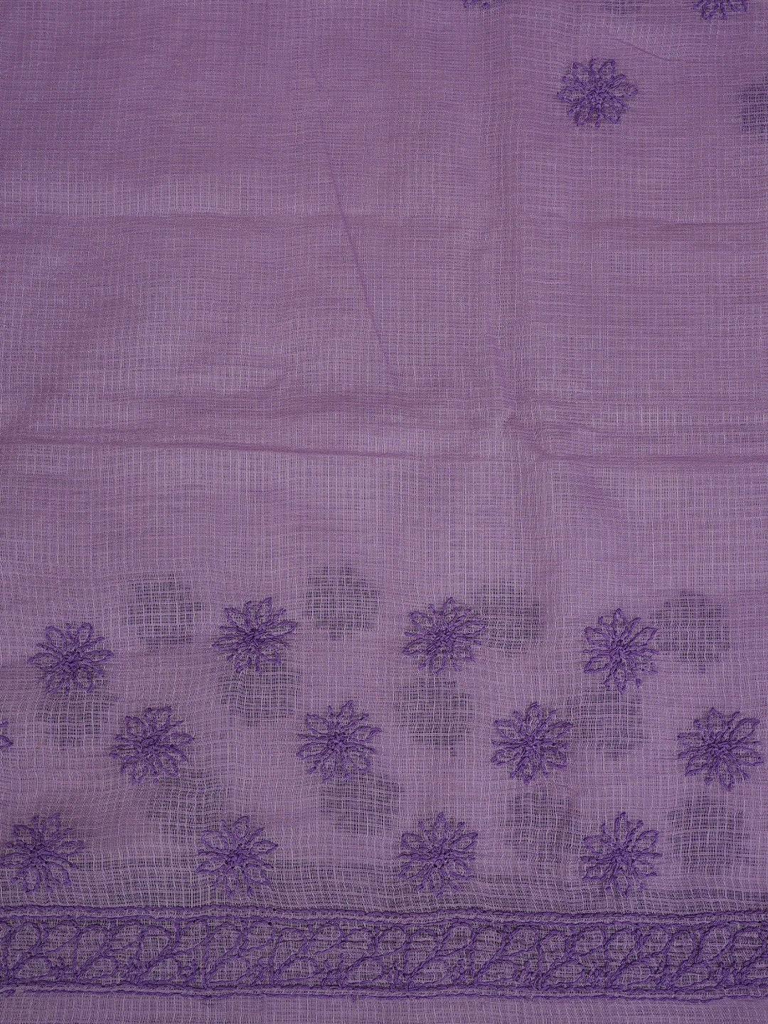 Ada Hand Embroidered Mauve Kota Lucknowi Chikankari Saree With Blouse 01A778014