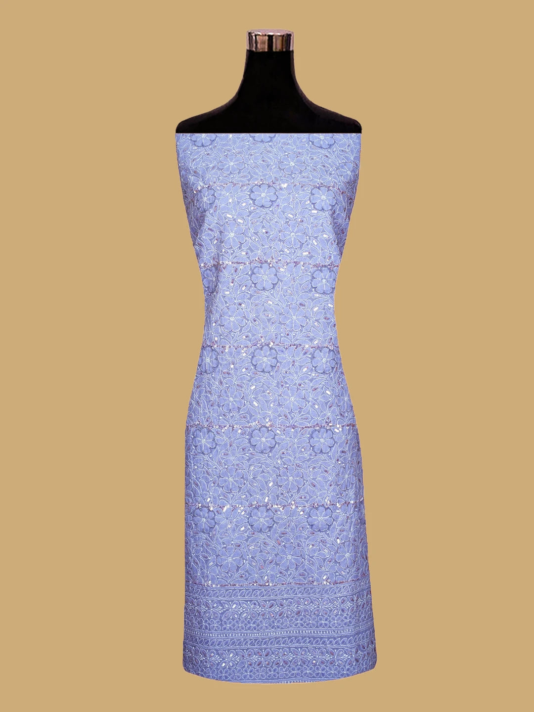 Ada Hand Embroidered Mauve Cotton Lucknowi Chikankari Unstitched Suit Piece With Cutdana Work 01A791879