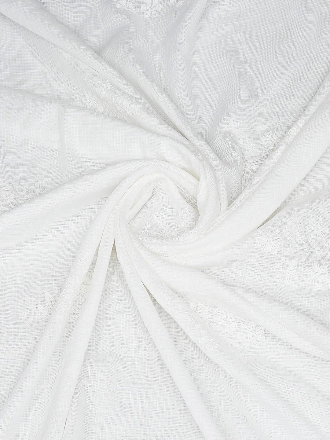 Ada Hand Embroidered White Kota Lucknowi Chikankari Dupatta 01A706568