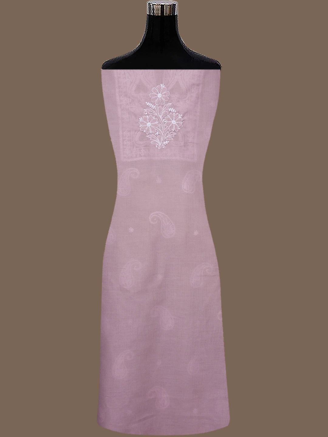 Ada Hand Embroidered Mauve Cotton Lucknowi Chikankari Unstitched Suit Piece 01A781205