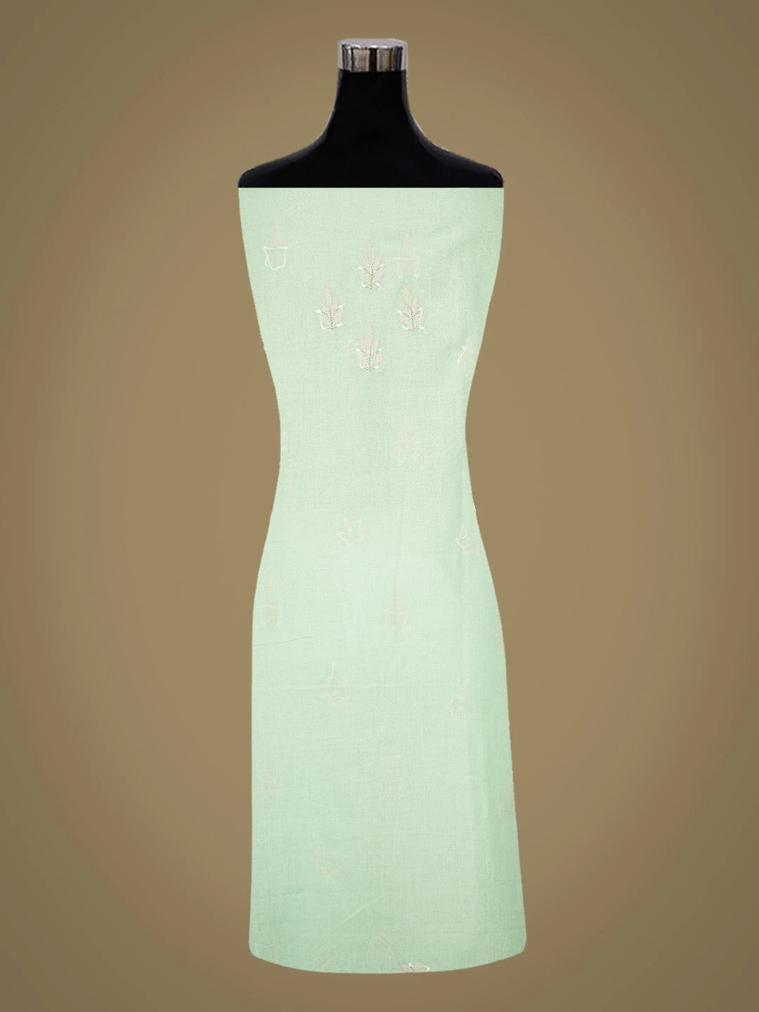 Ada Hand Embroidered Sea Green Cotton Lucknowi Chikankari Unstitched Suit Piece 01A780558