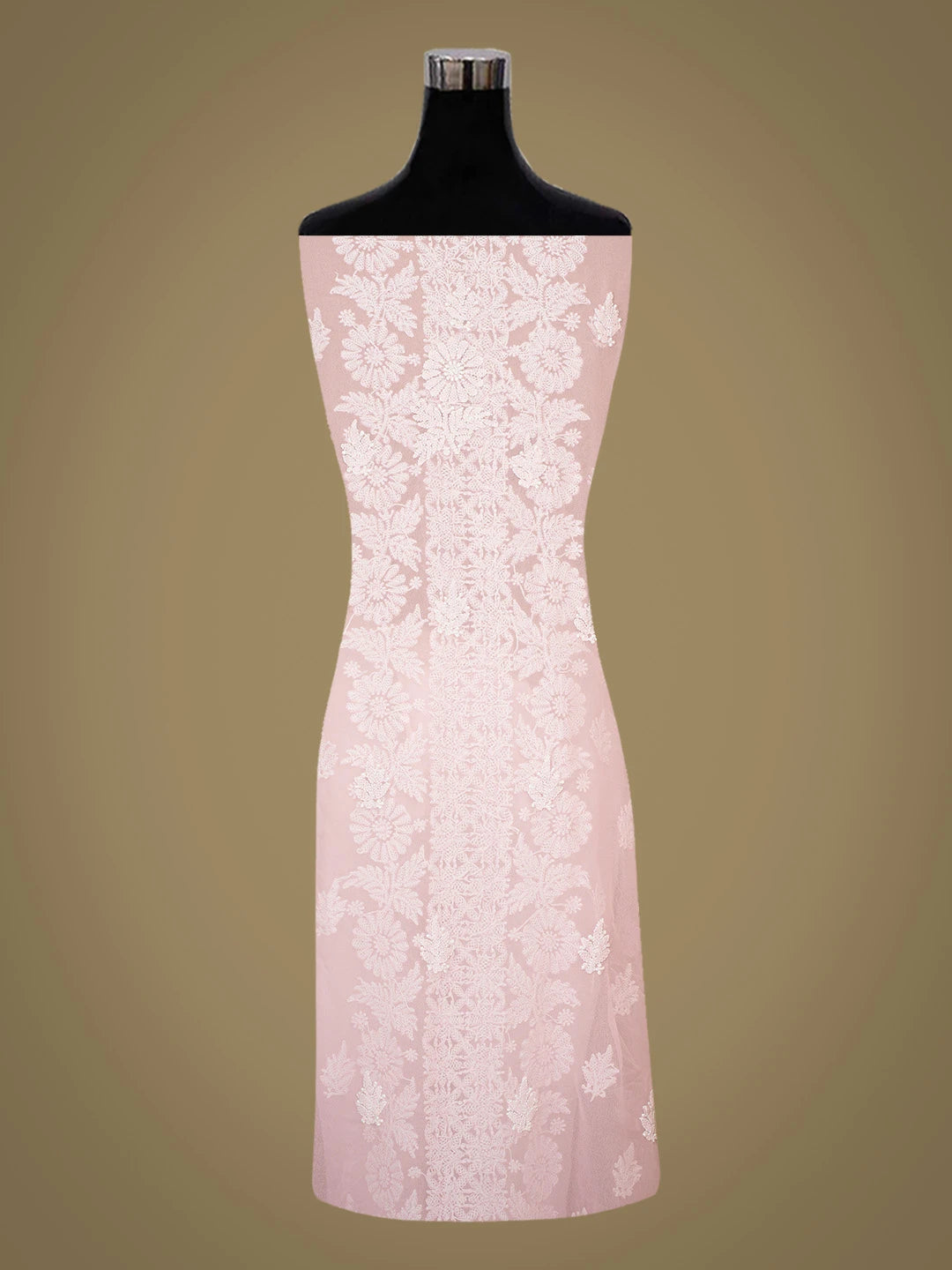 Ada Hand Embroidered Pink Georgette Lucknowi Chikankari Unstitched Suit Piece 01A793512
