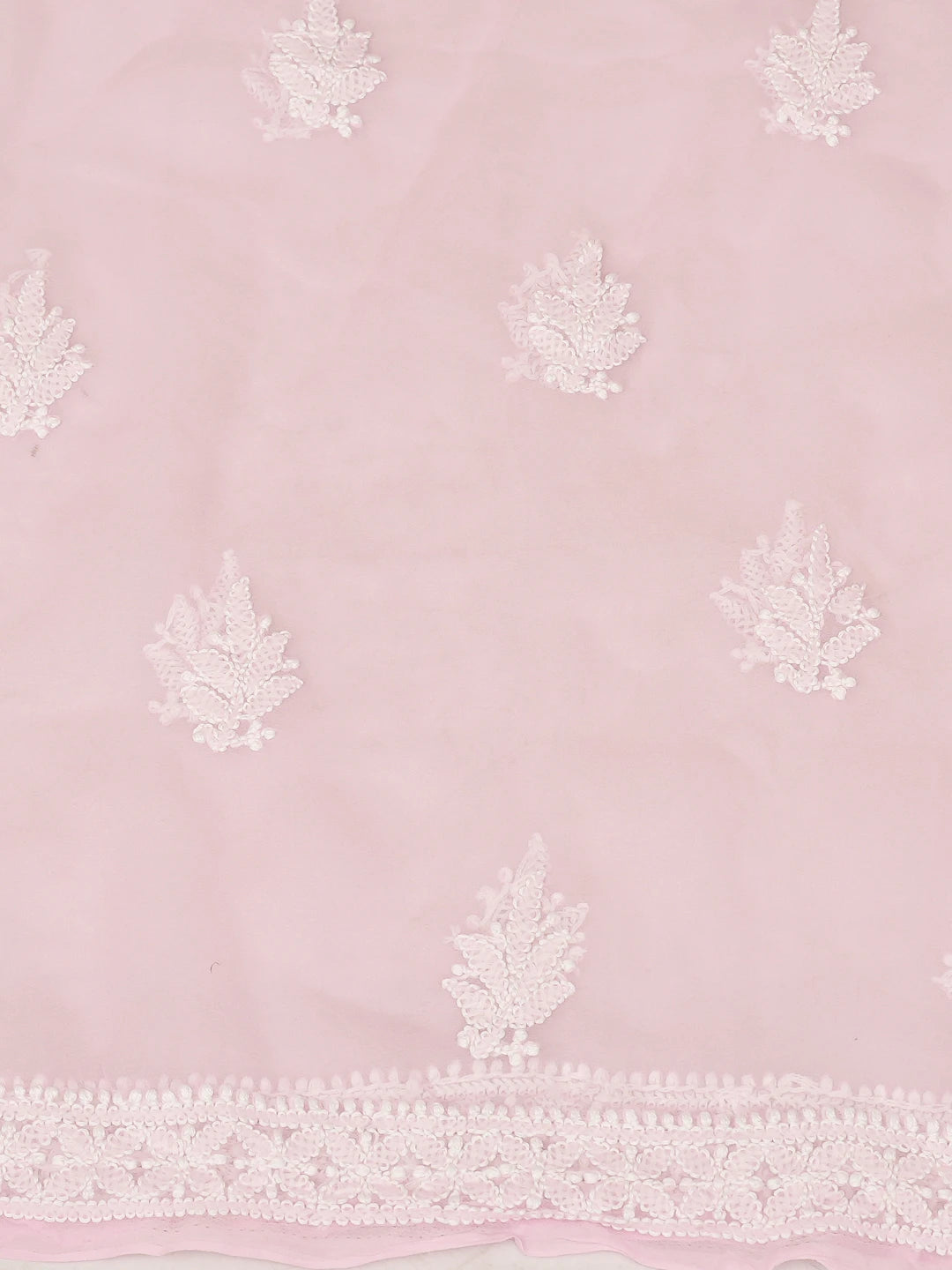 Ada Hand Embroidered Pink Georgette Lucknowi Chikankari Unstitched Suit Piece 01A793512