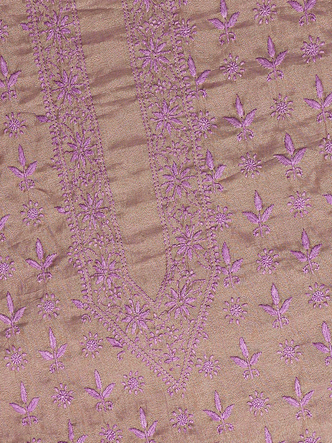 Ada Hand Embroidered Mauve Tissue Lucknowi Chikankari Unstitched Men's Kurta Piece 01A750337